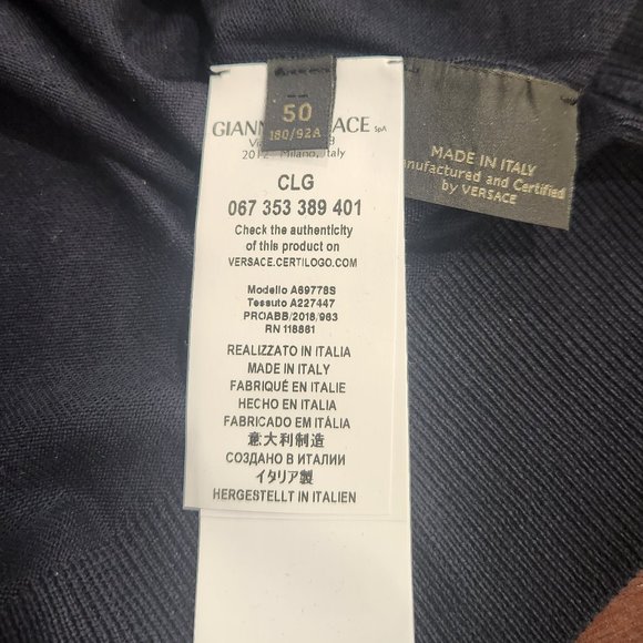 Versace Greca Lana Wool V-Neck Jumper - Picture 9 of 9